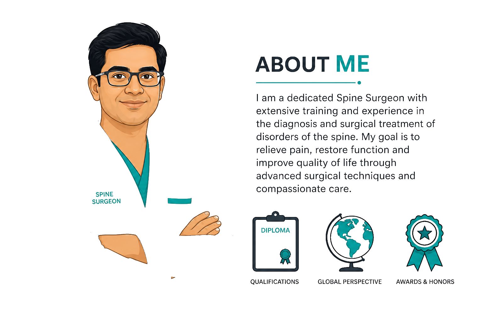 About Dr Ankur Goswami cartoon illustration